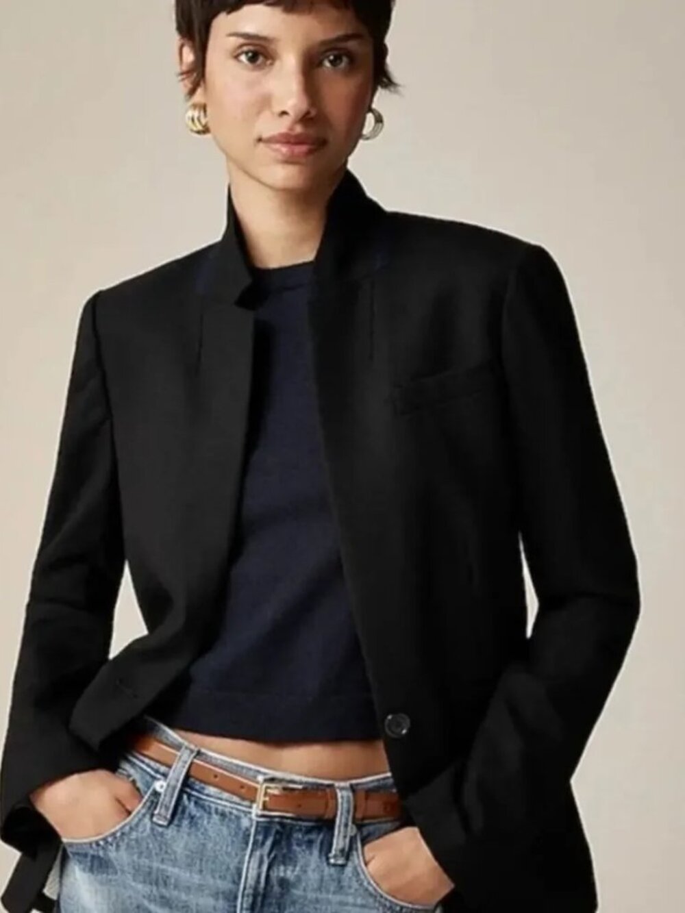 NWOT J.CREW Black Wool Blazer, Size 8 Tall
